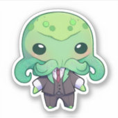 Cthulhu in einem Anzug-Aufkleber Aufkleber (Vorderseite)