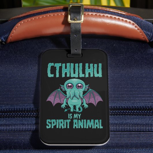 Cthulhu ist mein Seelentier Gepäckanhänger (Vorderseite Insitu 2)