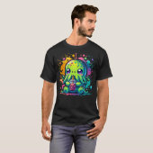 Cthulhu Kawaii Anime Alien Bubble Tea T-Shirt (Vorne ganz)