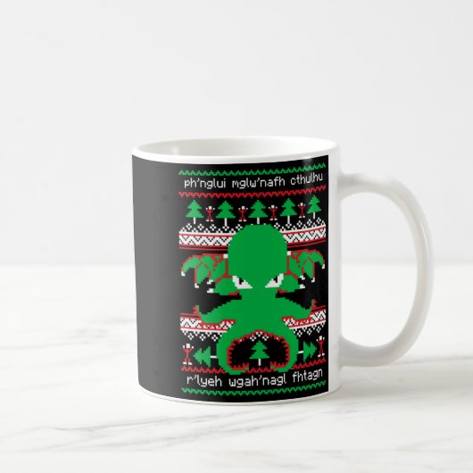 Cthulhu-Kultist Weihnachten Cthulhu hässlicher Wei Kaffeetasse (Rechts)