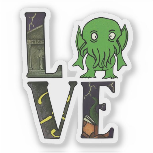 Cthulhu LIEBE Sticker (Vorderseite)