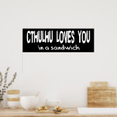 Cthulhu Lieben You Poster (Küche)
