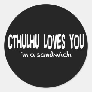 Cthulhu Lieben You Runder Aufkleber