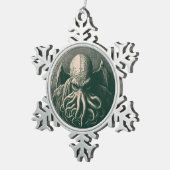 Cthulhu Lovecraft Horror Schneeflocken Zinn-Ornament (Rechts)