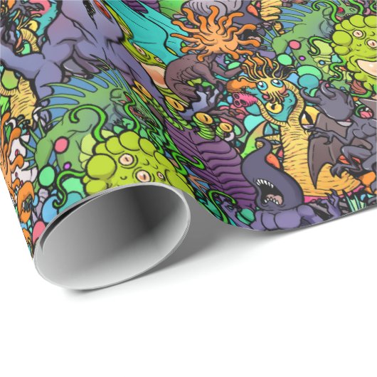 Cthulhu Lovecraft Mythos Chibi Bestiary Geschenkpapier (Rolleneckpunkt)