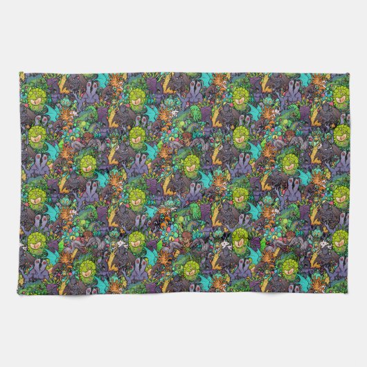 Cthulhu Lovecraft Mythos Chibi Bestiary Handtuch (Horizontal)