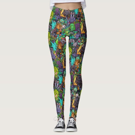 Cthulhu Lovecraft Mythos Chibi Bestiary Leggings (Vorderseite)
