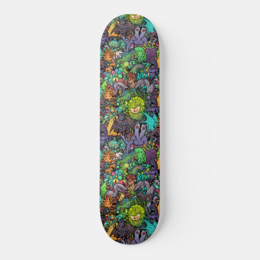Cthulhu Lovecraft Mythos Chibi Bestiary Skateboard (Vorderseite)
