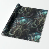 Cthulhu Lovecraft Octopus Beängstigender Horror Geschenkpapier (Ungerollt)