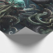 Cthulhu Lovecraft Octopus Beängstigender Horror Geschenkpapier (Ecke)