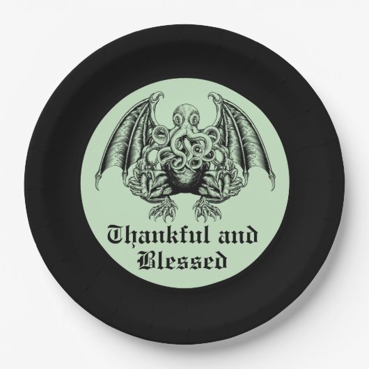 Cthulhu Lovecraft Pappteller (Vorderseite)