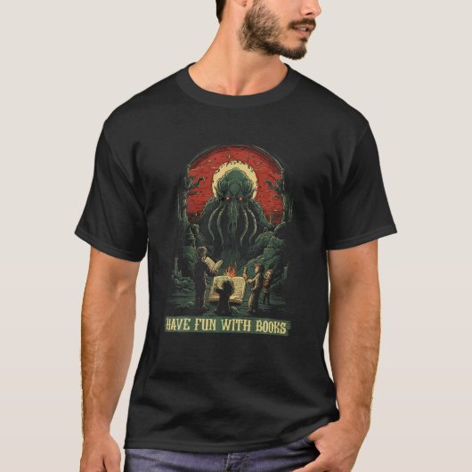 Cthulhu Necronomicon Zitat Kosmischer Horror Cthul T-Shirt (Vorderseite)