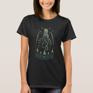 Cthulhu Oktopus Gott mit Weihnachten Baumstars Kun T-Shirt