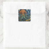Cthulhu Post-Impressionismus Quadratischer Aufkleber (Tasche)