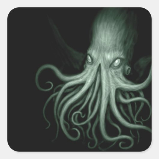 Cthulhu Quadratischer Aufkleber (Vorderseite)