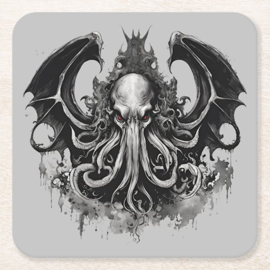 Cthulhu Rechteckiger Pappuntersetzer (Vorderseite)