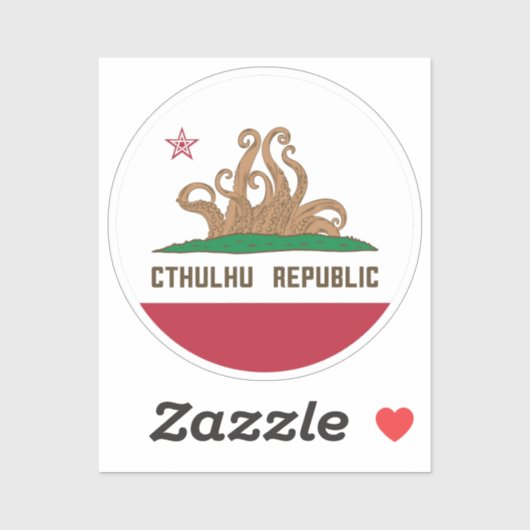Cthulhu Republik California Flag Lovecraft Aufkleber (Blatt)