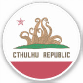 Cthulhu Republik California Flag Lovecraft Aufkleber (Vorderseite)