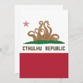 Cthulhu Republik California Flag Lovecraft Einladung (Vorne/Hinten)