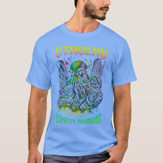 Cthulhu respektiert Pronomen LGBTQ Gay Pride Horro T-Shirt