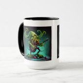 Cthulhu Rock 'n Roll Combo Tasse, 15 oz Tasse (Vorderseite Links)