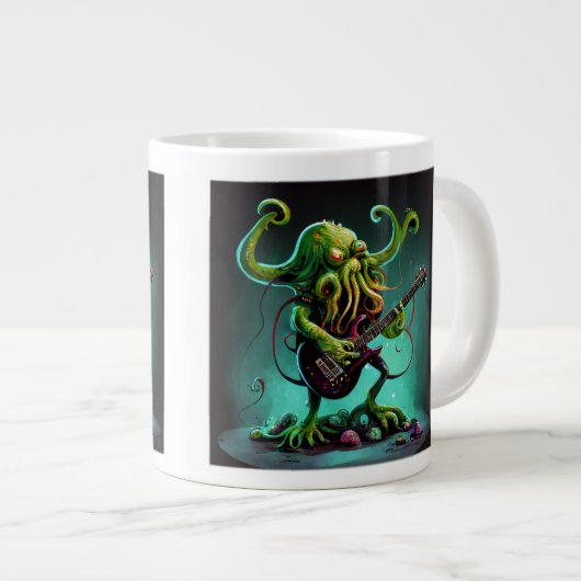 Cthulhu Rock 'n Roll Jumbo Tasse (Vorderseite Rechts)