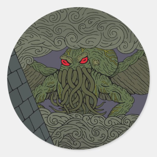 Cthulhu Runder Aufkleber (Vorderseite)