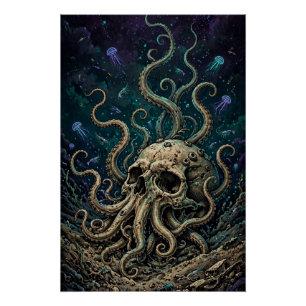 Cthulhu-Schädel — Deep One Rising Poster