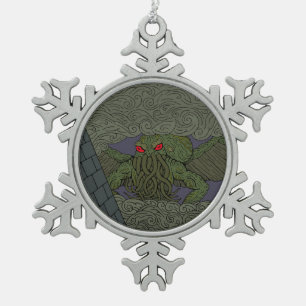 Cthulhu Schneeflocken Zinn-Ornament