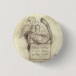 Cthulhu Sketch von Lovecraft Button