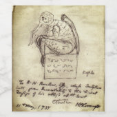 Cthulhu Sketch von Lovecraft Weinetikett (Einzelnes Label)