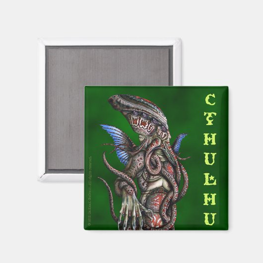 Cthulhu Square Magnet (Vorderseite/Rückseite)