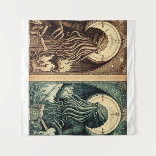 cthulhu Tapestry Wandteppich (Vorderseite (Horizontal))