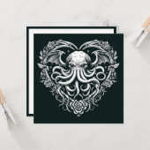 Cthulhu Valentine Lovecraft Horror Herz geformt Karte (Vorderseite/Rückseite Beispiel)