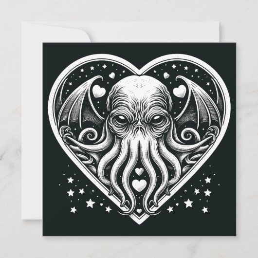 Cthulhu Valentine Lovecraft Horror Karte (Vorderseite)