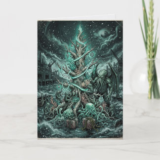 Cthulhu-Weihnachtsbaum Lovecraft Horror Karte