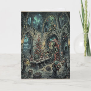 Cthulhu Weihnachtsessen Lovecraft Horror Karte