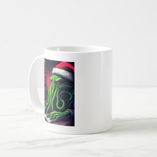 Cthulhu Weihnachtsfeiertage Saison Kaffeetasse (Vorderseite Links)