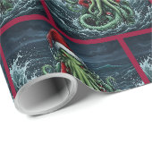 Cthulhu Yuletide Lovecraft Horror Geschenkpapier (Rolleneckpunkt)