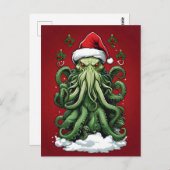 Cthulhus Yuletide Reign: Ein erschreckendes Weihna Postkarte (Vorne/Hinten)