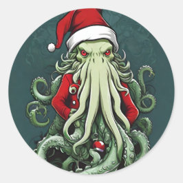 Cthulhus Yuletide Reign: Ein erschreckendes Weihna Runder Aufkleber