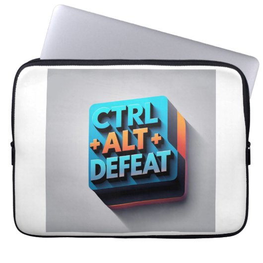 "Ctrl+Alt+Defeat" tongue-in-cheek Laptopschutzhülle (Vorderseite)