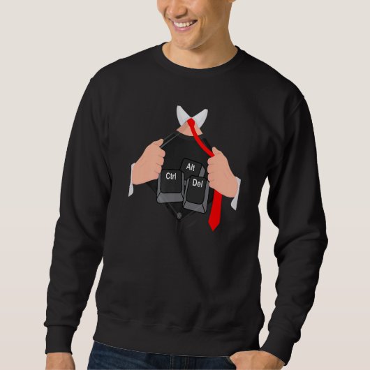 Ctrl Alt Del I Computer Hacker Code Hacking It Pro Sweatshirt (Vorderseite)