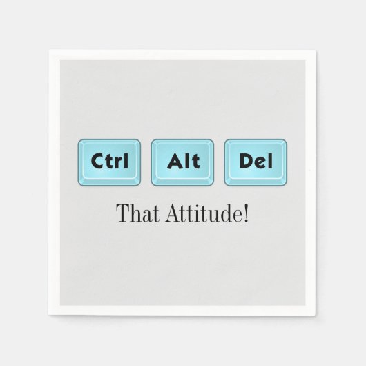 Ctrl Alt Del - Lustige Cocktail Serviette (Vorderseite)