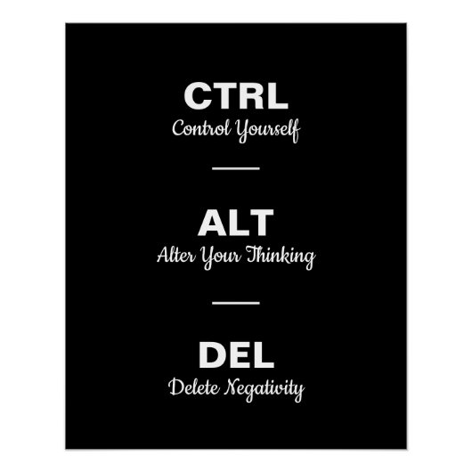 Ctrl Alt Del Motivationssprüche Zitat Poster (Vorderseite)