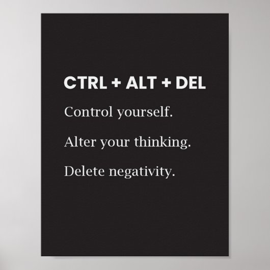 Ctrl Alt Del Motivierend Inspiration Sprichwort Qu Poster (Vorne)