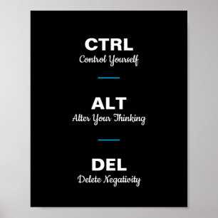 Ctrl Alt Del Motivierend Redewendungen Kostenvoran Poster