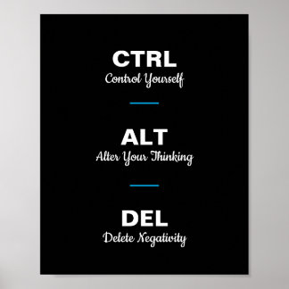 Ctrl Alt Del Motivierend Redewendungen Kostenvoran Poster