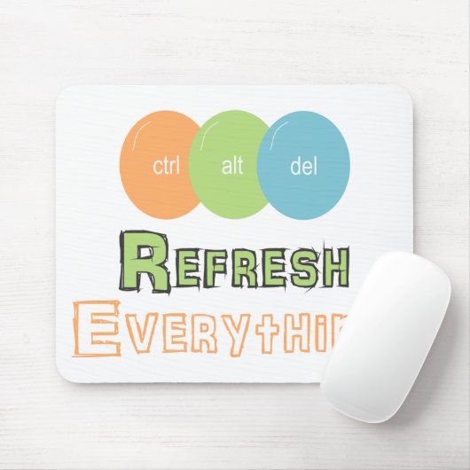Ctrl Alt Del Refresh Everything Mousepad (Mit Mouse)