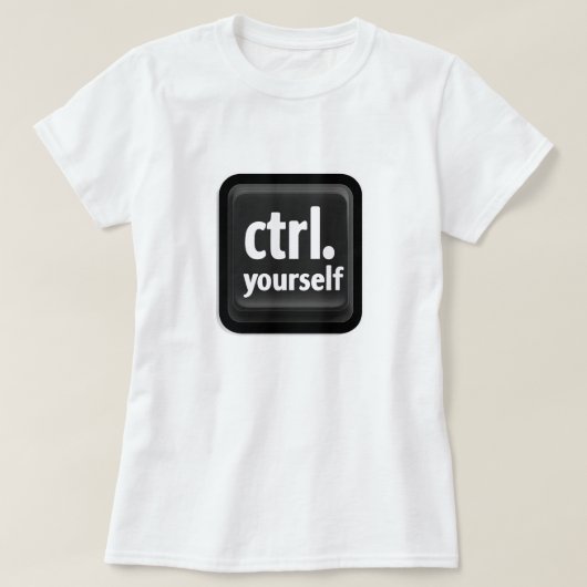 “Ctrl Yourself” Key Illustration – Minimalist Moti T-Shirt (Design vorne)